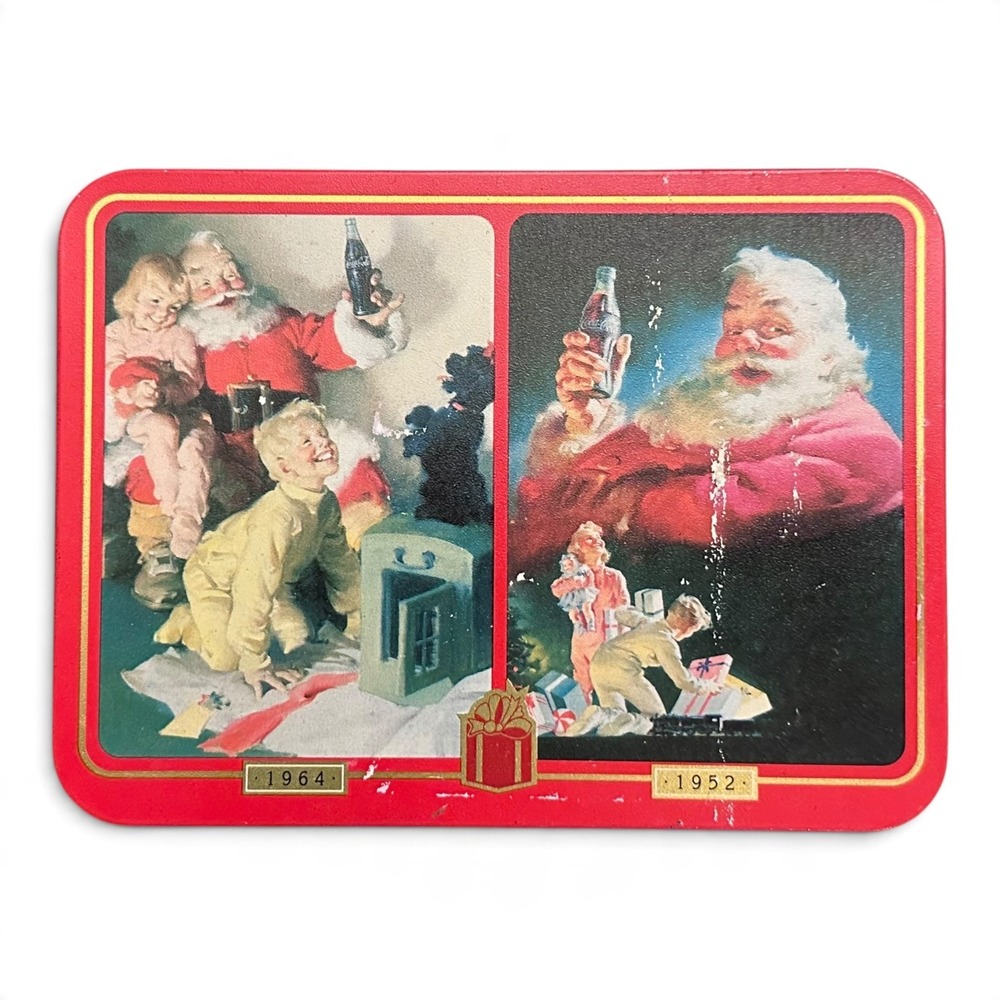 Vintage 1996 Coca-Cola Santa Nostalgia Playing Cards 2 Decks Tin Missing Card
